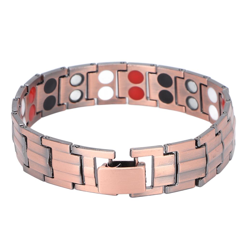Titanium Steel Magnet Bracelet Men Women Pain Relief Magnetic Therapy Bracelet Jewelry Gift (Bronze)