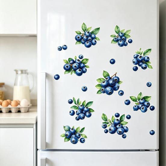 Watercolor Fruit Wall Stickers Blueberry Decals, Peel And Stick Fruits Stickers, Removable Boho Home Decor Art for Baby Nursery, Kids Bedroom, Living