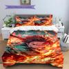 Juego de Cama con Estampado de Anime Colcha Funda de Colcha Funda de Almohada Decoración del Hogar Regalo de Cumpleaños (1 * funda nórdica + 2 * fundas de almohada, sin núcleo)