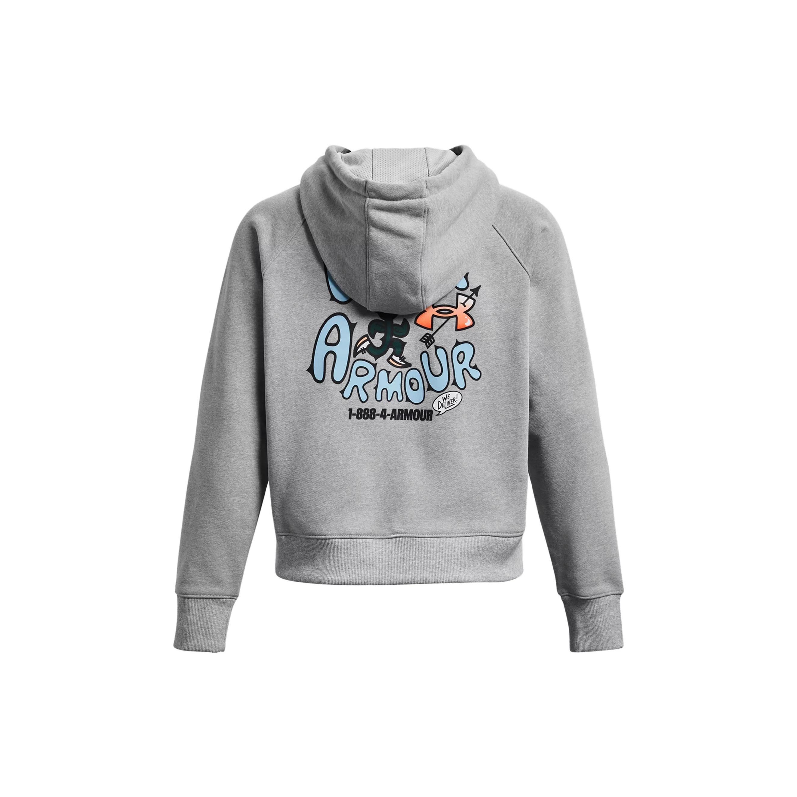 (WMNS) Under Armour Heavyweight Terry Rose Hoodie Grey Women s 1379834-011 L