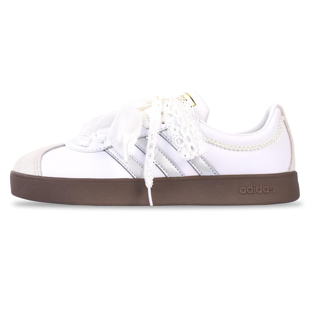 Adidas Vl Court Classic Pearl Love Abrasion Resistant, Lightweight, Balanced Low top Skateboard Shoes Unisex JQ2470(Team686-)