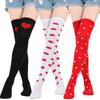 Valentines Day Over Knee Long Socks Cute Lip Heart Love Pattern Thigh High Stockings for Women Parties and Casual Wear