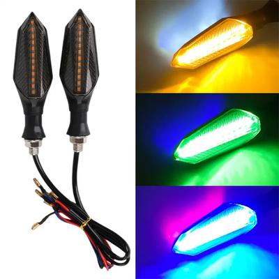 2Pcs Motorcycle Turn Signal Lamp 12V LED Sequential Flowing Flash Lights Indicator Lights Running Light Motorcycle Tail Lights
