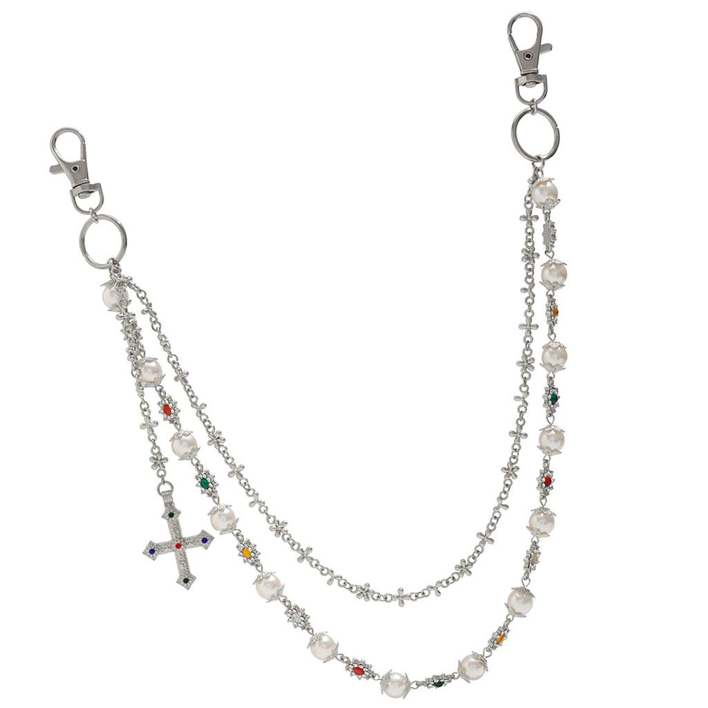 Modern Pants Chain Imitation Pearls Chain Belt with Pendant Suitable for Adding a Touch of Elegances To Your Party