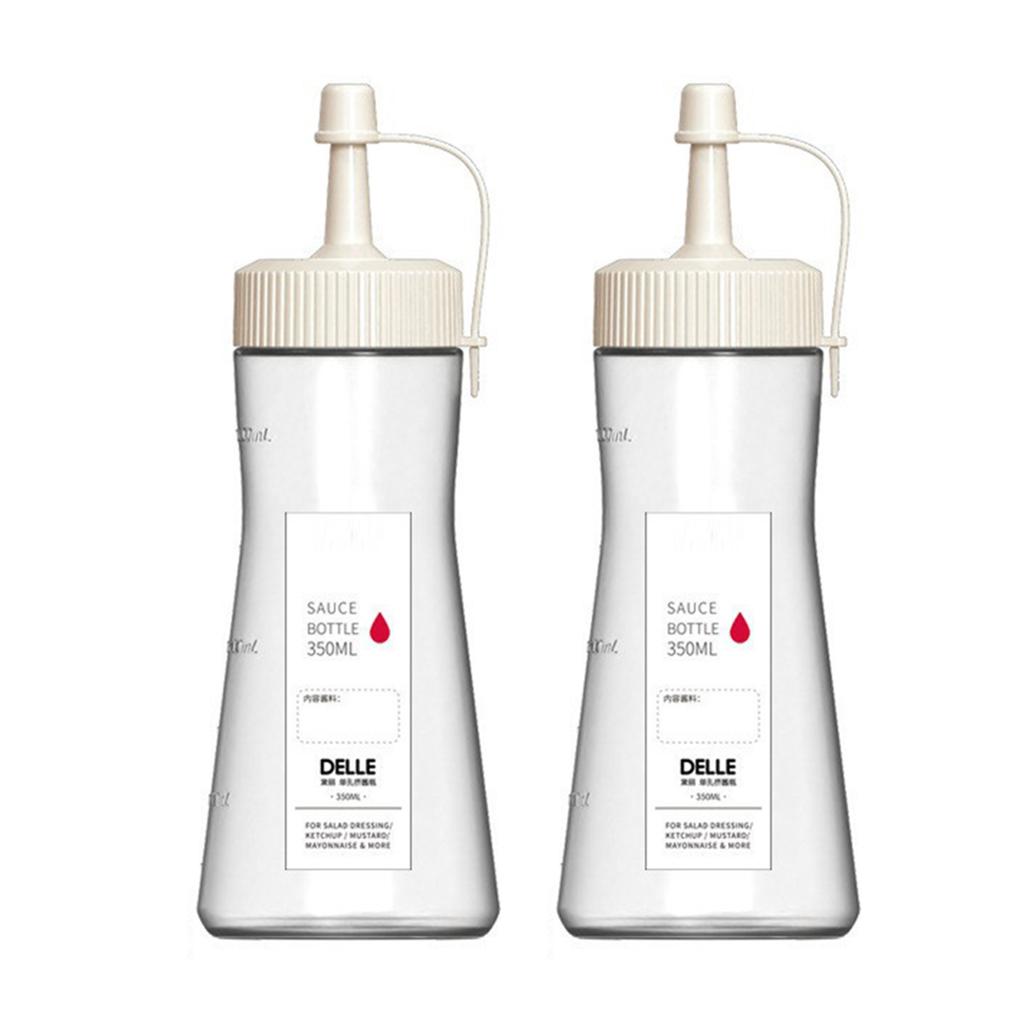 Squeeze Bottle With Cap Transparent Leakproof Plastic Dispenser For Kitchen
