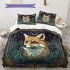 Majestic fox  Pattern Bedding Quilt Set Quilt Cover Pillowcase Home Decoration  Gift (1 * duvet cover + 2 * pillowcase, without core)