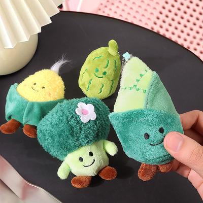 Creative Vegetables Funny Expression Onion Ginger Garlic Fruit Plant Plush Pendant Keychain Doll