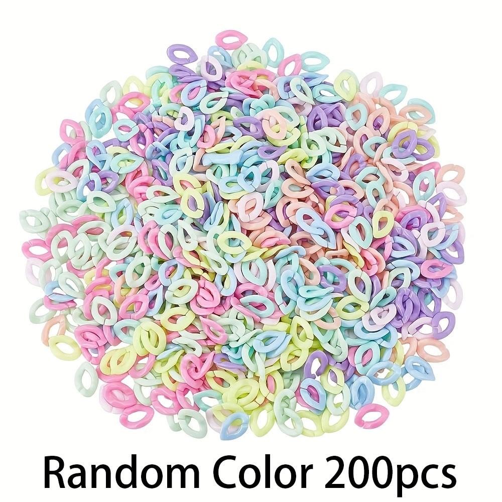 

200/400/600pcs acrylic connector rings, connectors, open connector rings, Macron DIY wallet connector rings, eyeglass chains, pants chains Random Color 200pcs