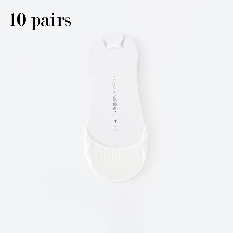 10 Pairs Thin Garter Cotton Boat for Women Forefoot Thickened Pad Shockproof Anti-slip Invisible No-drop High Heel Socks