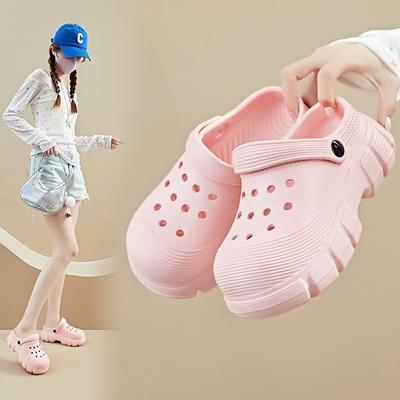 New Summer Sandals for Women's Thick-soled Toe Thick-soled Heightened Semi-tug-tug Shoes Comfortable and Casual