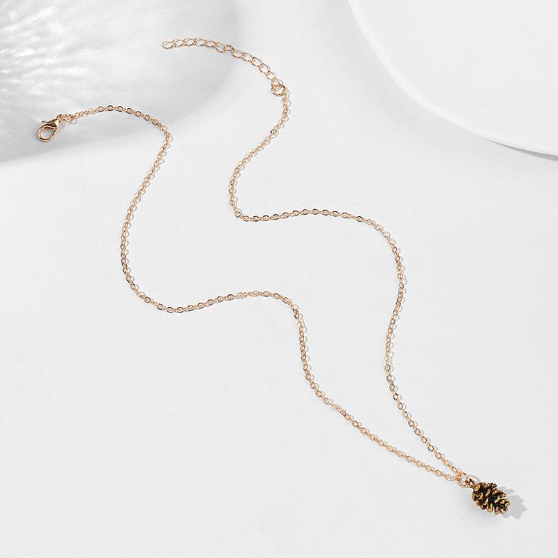 Enkle Vintage Øredobber Halskjede For Kvinner Kjegleplante Prøve Ørepynt Halskjede Kongle Øredobber Halskjede Smykker