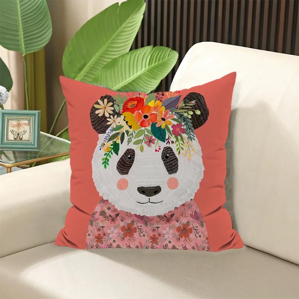 Kissen zum Schlafen Floral Friends Tier Kissenbezug  ×  Gefüllte Kissen Dekokissen Sofabezüge Elegante Raumbezüge