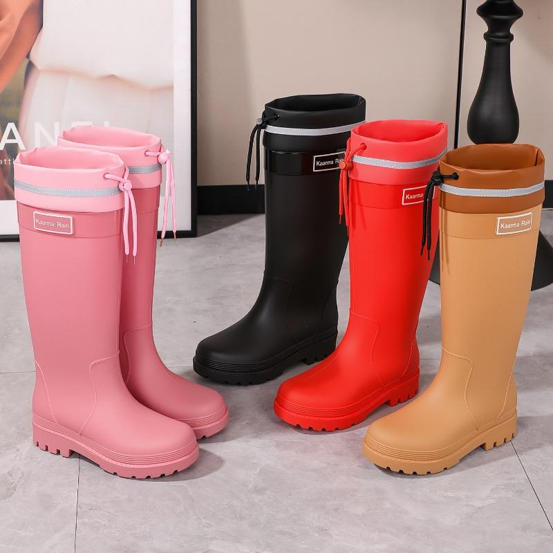 Bundle Mouth Water Shoes Women's Non-slip High Tube Women's Rain Shoes New Rain Boots Women's Adult Water Boots Wear-resistant High Boots