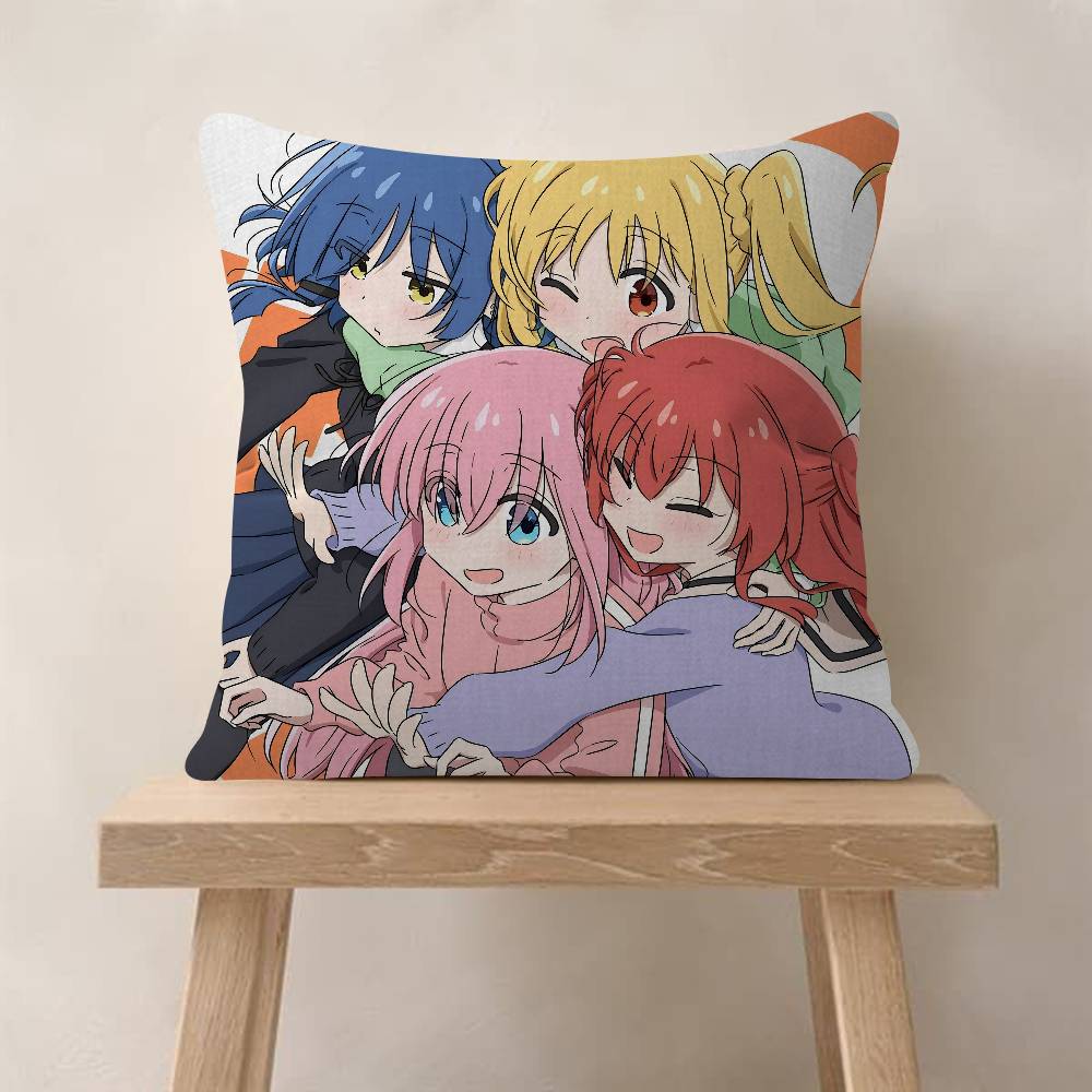Cute Bocchi The Rock Office Cushion Pillowcase Car Cushion Cover45X45Cm Lumbar Pillowcase Sofa Pillowcover