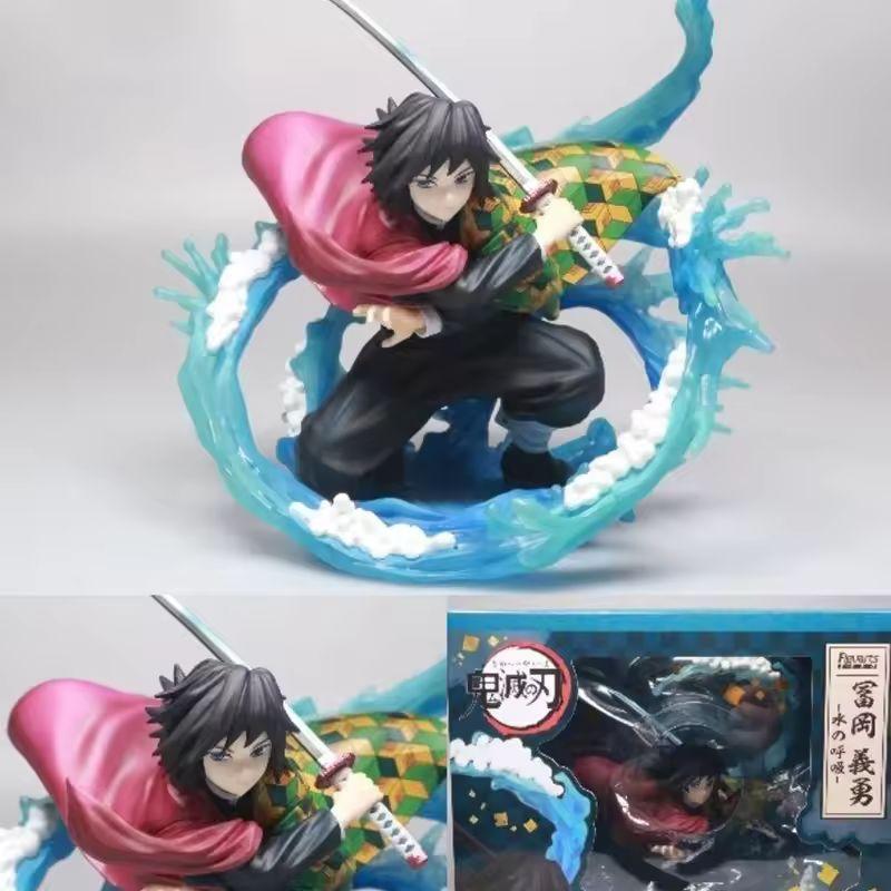 Demon Slayer Zero Tomioka Giyuu Anime Action Figure 17cm Pvc Collection Model Toy Ornament Kimetsu No Yaiba Doll Xmas Gift Toy