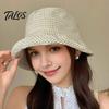 UV Protection Wide Brim Cap Plaid Fisherman Hat for Women, Sun Packable Camping Beach with Adjustable Back Bow, Foldable Summer Travel Outdoor
