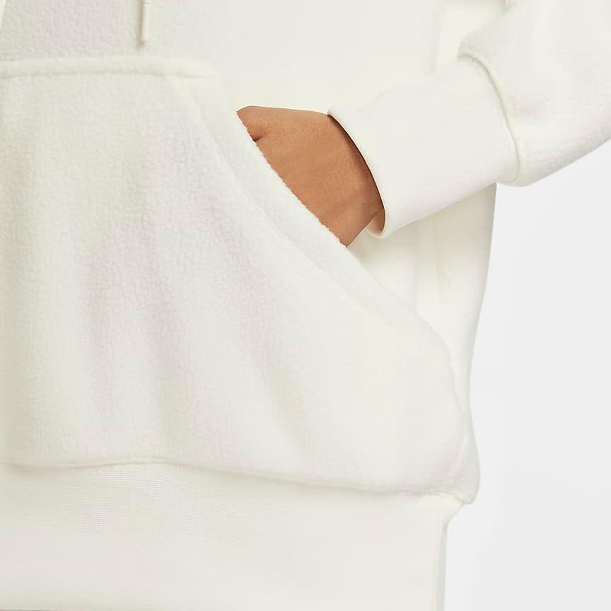 Nike Sportswear Plush Solid Color Hooded Casual Sports Sweatshirt Women Sweatshirt Sail DQ6841-133