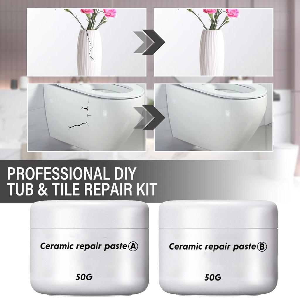 30/100g Fliesenreparaturmittel AB-Kleber Keramikreparaturkleber Marmorbodenfliese Toilettenwaschbecken Reparaturkleber Rissreparatur Dichtungskleber