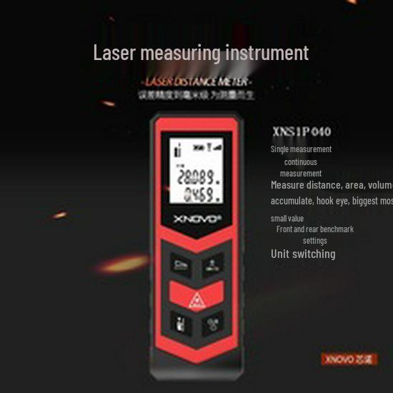 3-in-1 Mini Laser Rangefinder with Cross Laser Level & Metal Shell
