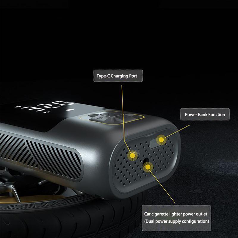 Autokompresor přenosný mini samostartovací elektrický pumpa na pneumatiky ruční bezdrátový digitální displej