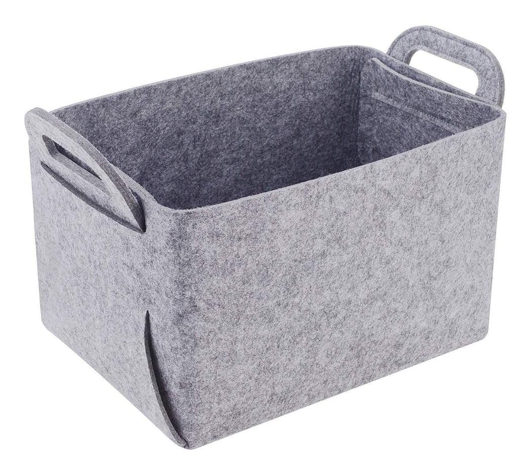 Felt Storage Basket with Handle - Multipurpose Organizer for Toys, Laundry, and Sundries with Custom Logo