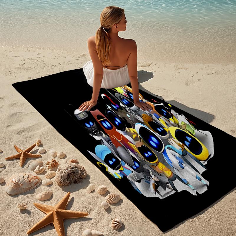 Beweis Strandtuch mit einem Astro Bot Muster - weich, saugfähig, schnelltrocknend, maschinenwaschbar - perfekt zum Schwimmen, Camping, Baden