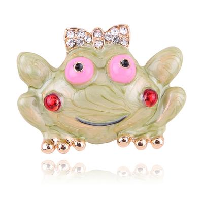 Frog Oil Drop Brooch, Oil Drop Color Retaining Electroplating Brooch, Alloy Diamond Suit Accessories Brooch Clothing Pin