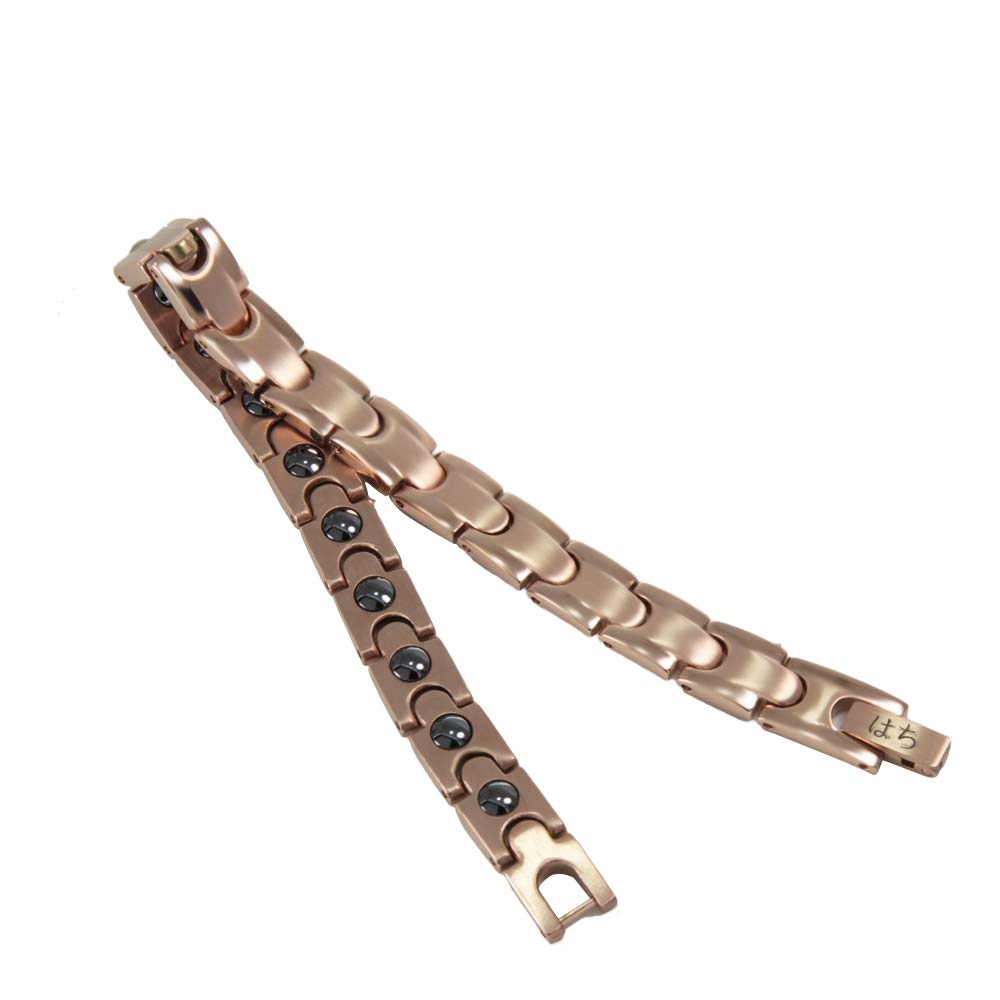 Germanium Bracelet for Men and Hematite Jewelry Rose [HACHI] Women, Magnetic, Anti-Static Bracelet, (20cm, Gold)