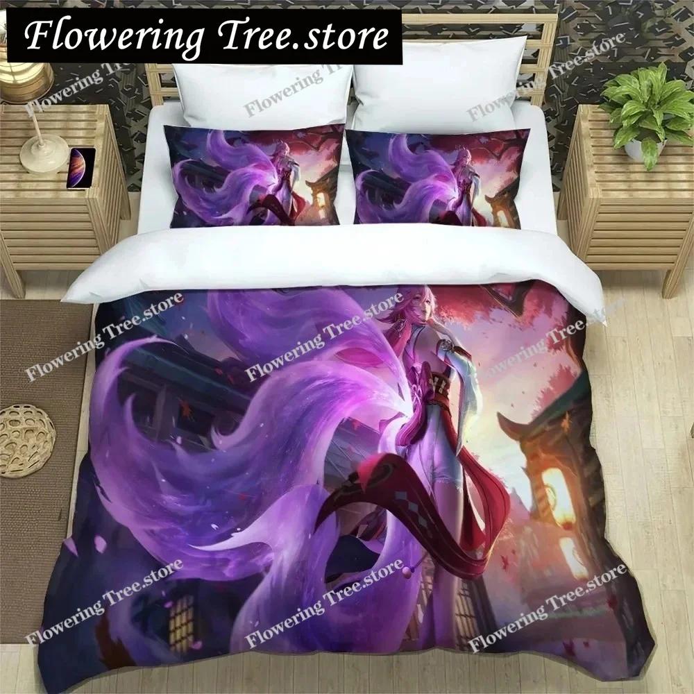 3D Anime Genshin Impact Bedding Set,Duvet Cover Comforter Bed Set Quilt Cover Pillowcase,King Queen Twin Size Boys Girls Adults