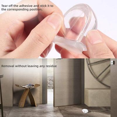 Butoir de Porte Acrylique Auto-Adhésif Anti-Collision Supports de Porte Cale de Porte Monté au Sol Sans Clous Butoirs de Porte Protègent les Murs Meubles