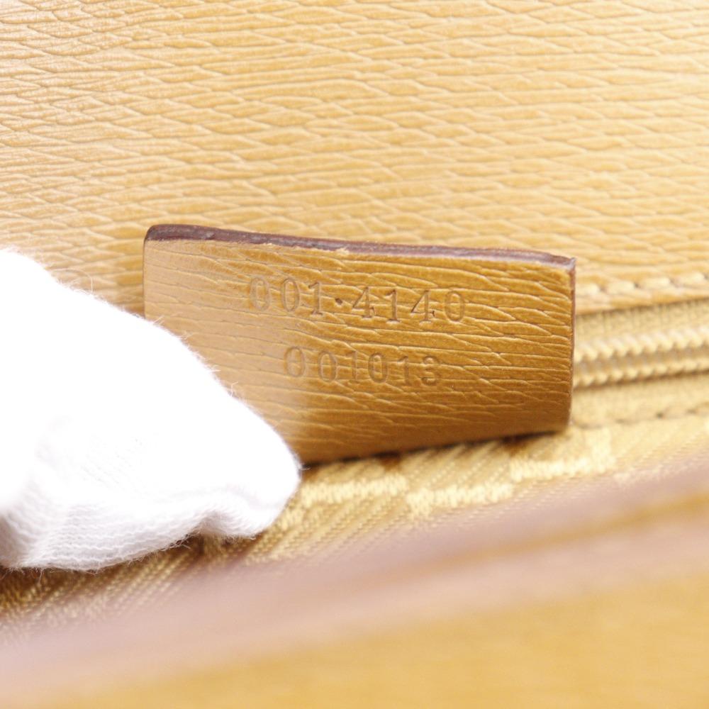 Gucci G Buckle Shoulder Bag 001.4140 Brown Calfskin Women Used