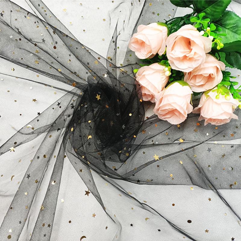 

Предварительно нарезанная сетчатая ткань из тюля «Звездная луна» для букетов, юбок для стола и платьев для кукол