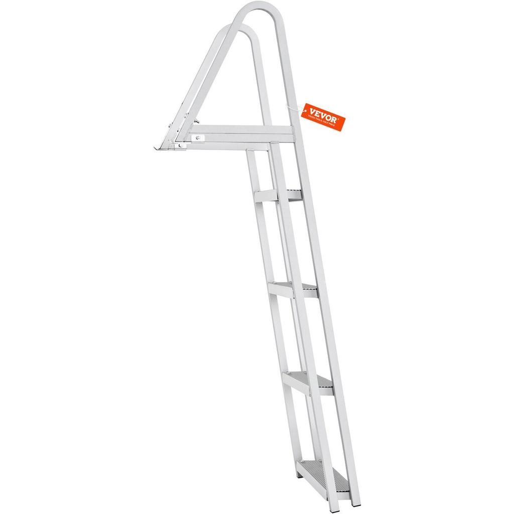 Aluminum Dock Ladder Boat Dock Ladder Removable 4 Steps with 350lbs Load