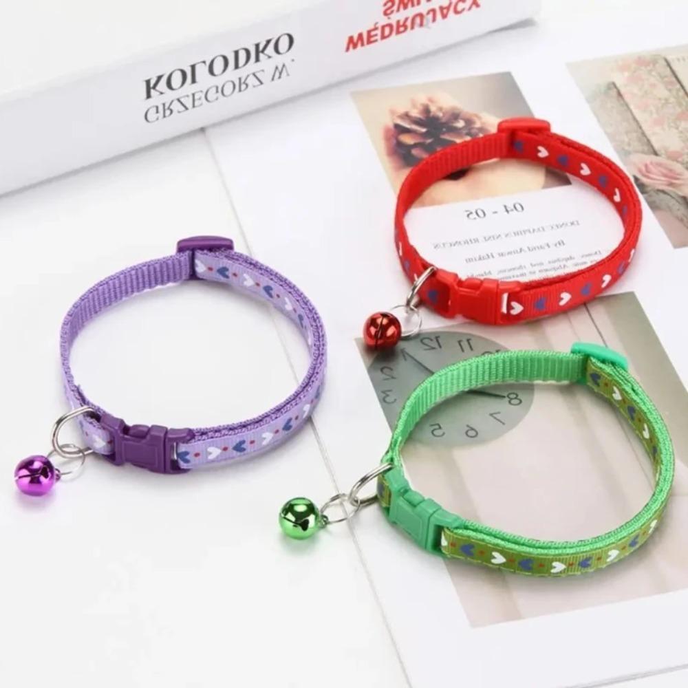 Pet Bell Collar Cat Collar Dog Collar Breakaway Safety Buckle Heart Arrow Design for Small Dogs & Cats Cute Kitten Puppy Gift
