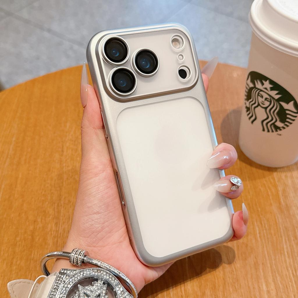 Nieuwe Transparante Telefoonhoes Voor iPhone 17 16 15 13 12 Pro Max 17Air Plating Frame Lens Film Bescherming Anti-val Harde Heldere Cover