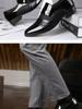 Men's Plus Size Formal Leather Shoes - Korean & British Style in Black