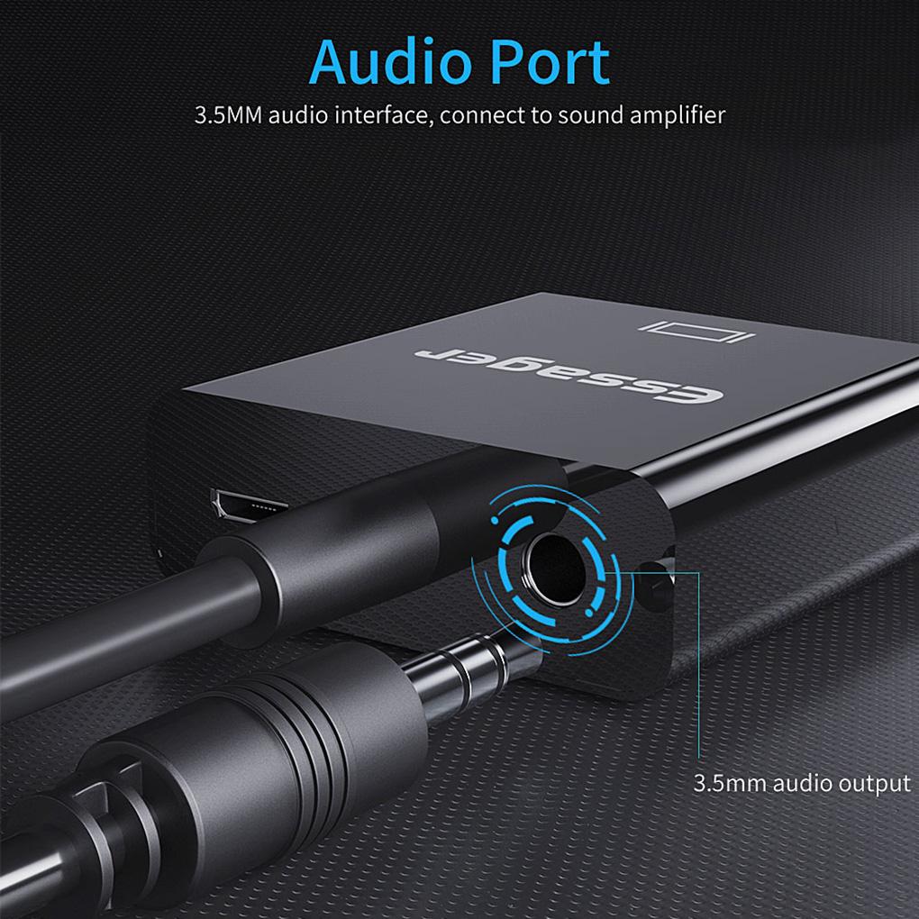 HD To VGA Video Adapter 1080P Male To Female Converter Digital To Analog Video Power Cable Audio Cable