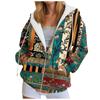 Vintage Printing Oversized Women'S Cardigan Hoodies Jacket Trendy Stylish Hooded Sweatshirt With Pockets Casual Zipper Hoodie