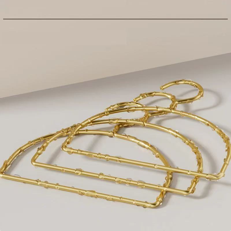 5PCS Gold Metal Half Round Scarf Hangers Pet Clothes Rack Storage Hanger for Pants Towel Tie,Closet Organizer for Adult Kids