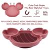 3Pcs/Set Baby Safe Silicone Dining Plate Food Feeding With Spoon Fork Cartoon Children Dishes Prevent Tipping Over And BPA Free