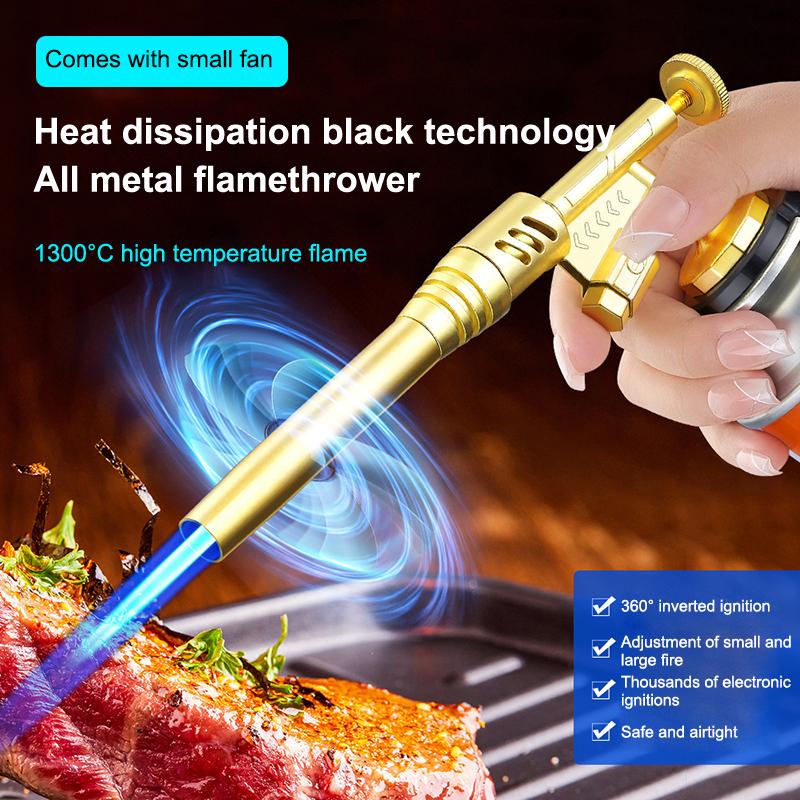 Butane Torch Extended Copper Tube 1300℃ BBQ Flame Gun Copper Aluminum Soldering Tool Liquefied Propane Gas Torch