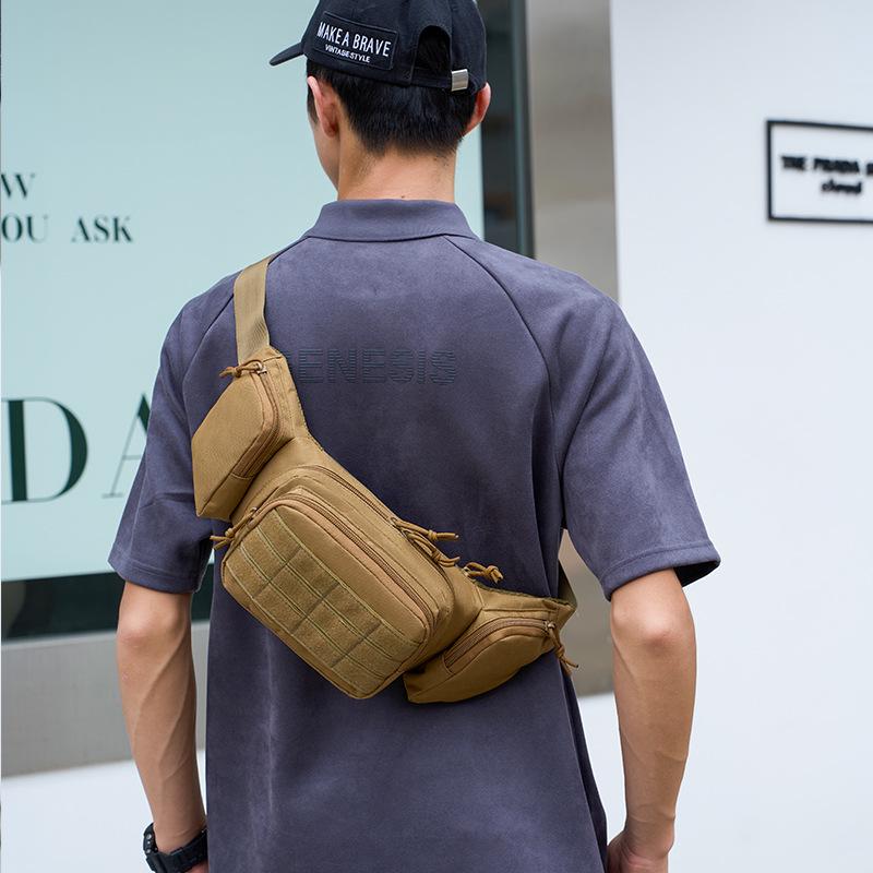 Men's Tactical Durable Outdoor Crossbody & Waist Bag with Concealed Holster - Wear-Resistant Sports Chest Bag