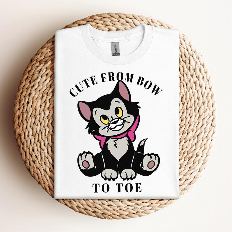 Disney Pinocchio Figaro Cute From Bow To Toe T-Shirt, Magic Kingdom Shirt, Disneyland Family Matching Tee Unisex Adult T-shirt Kid T-shirt 100
