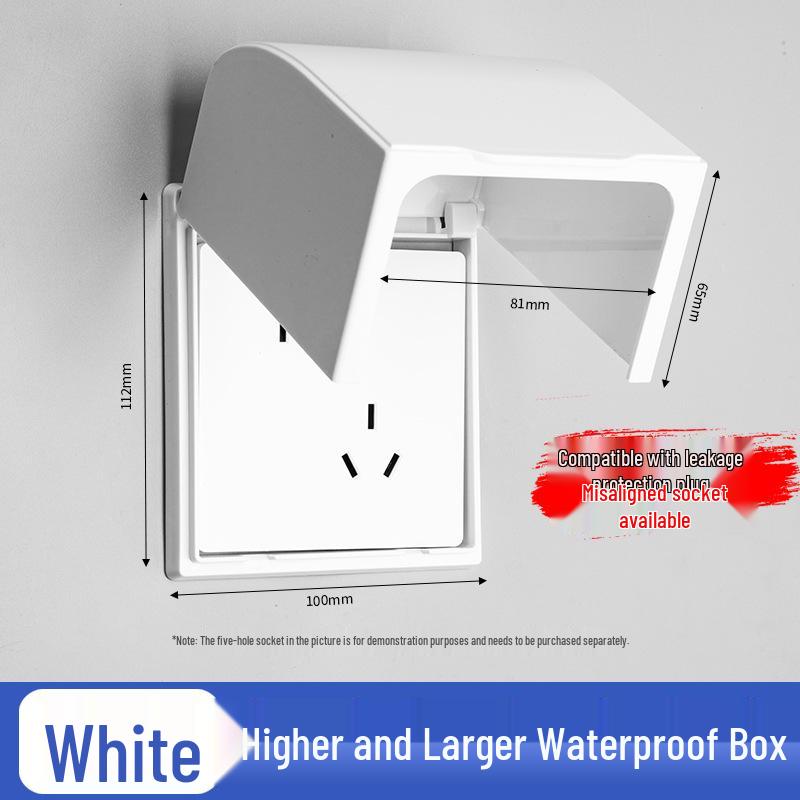 Type 86 Waterproof Bathroom Socket Cover: Child-Proof, Adhesive Shield Box