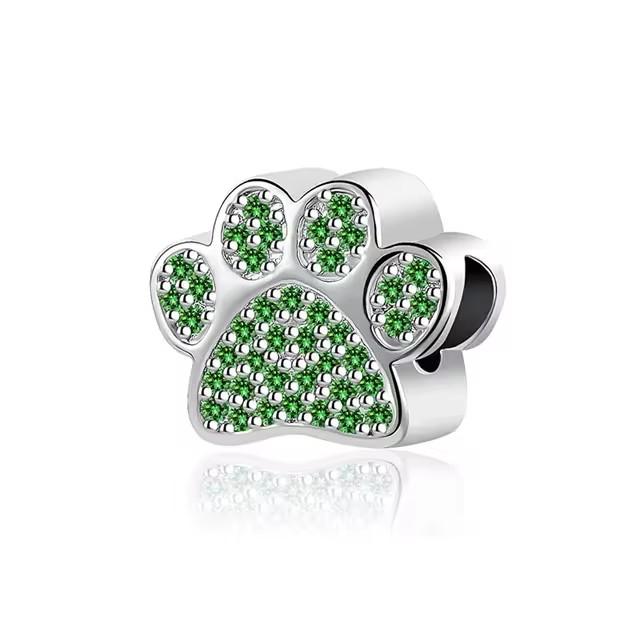 Neuer Kupfer Niedlicher Pfotenabdruck Hundeknochen Anhänger Perle Kompatibel Mit Authentischen Charm-Perlen Armbändern Halsketten Schmuckzubehör