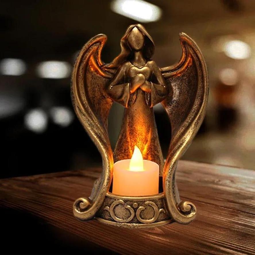 Homde Table Decoration Tools Angel Candlestick Party Lights Commemorate Angels Condolences Candles Angel Figurines Candle Holder