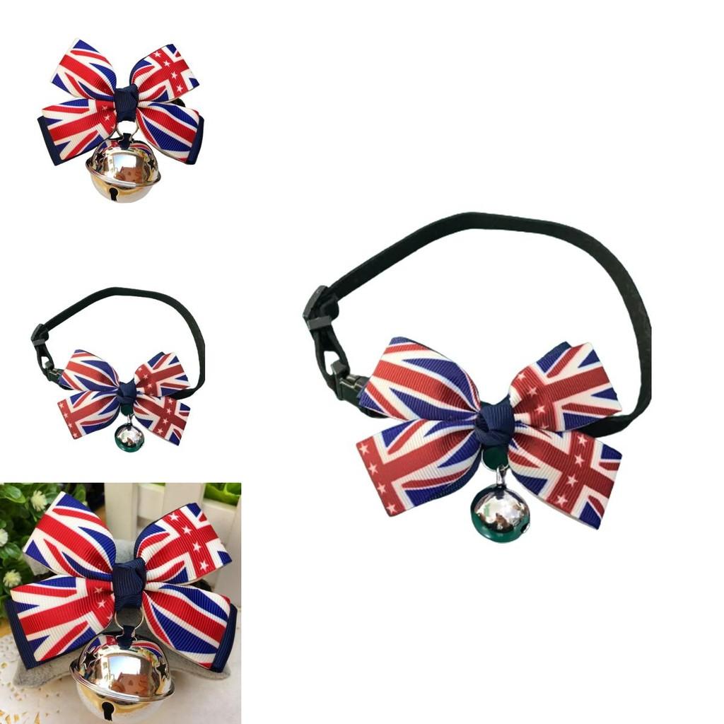 Adjustable Bow Tie Cat Collar With Union Jack Theme Stylish And Comfortable For Pets