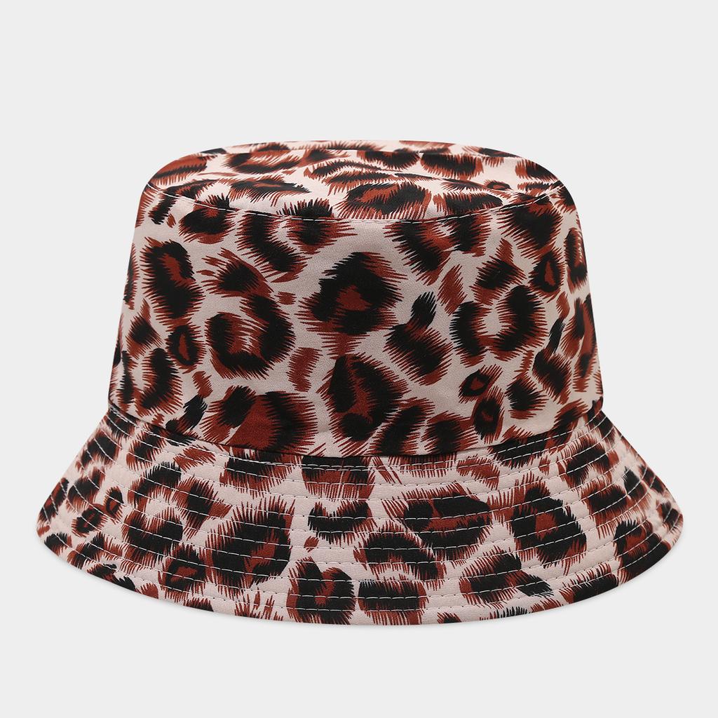 Spring new leopard print pattern double-sided basin hat women's tide outdoor fashion sunscreen visor couple casual bucket hat
