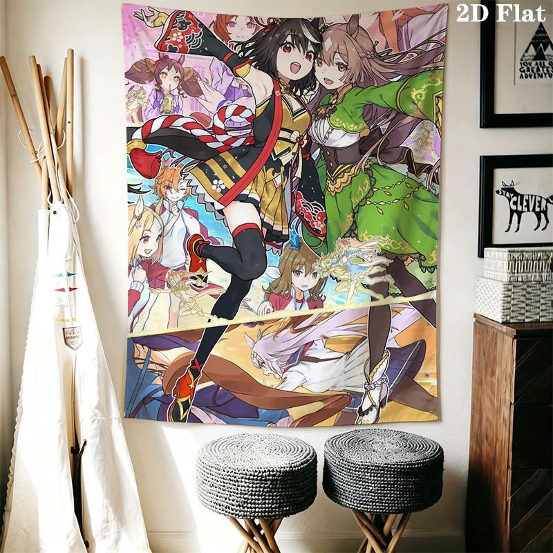 Uma Musume Pretty Derby Pattern Home Decor Tapestry, Wall Hanging, Decorative RV Wall Cloth.DGT0925209