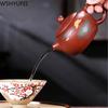 WSHYUFEI Yixing Purple Clay Xi Shi Teapot Tea Set Pure Handmade Colourful Mud Painted Teapot Teaware 188 Ball Hole Filter 140ml
